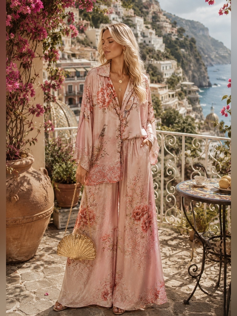 LOLA SILK MADE IN ITALY SET - Blouse & Pants NWT Retails $400
